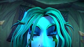 Night Elf from Wow Rides Cowgirl in Romantic Sex Scene with Orgasm