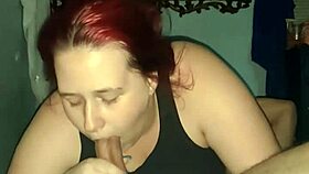 Is this redhead milf gobbling down that big shaft?