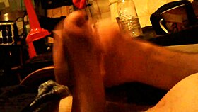 Boyfriend strokes his cock slowly while friend watches intently 😏