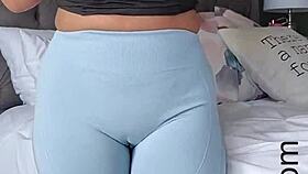 slutty teacher shows big tits and ass before cumming for daddy