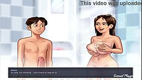 stepsister gives deepthroat blowjob in shower