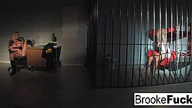 Yo, check out Brooke Brand Banner playing both cop and inmate in this wild scene!