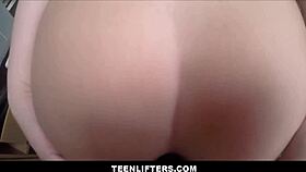 Blonde Shoplifter's Ass Fucked By Guard