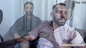 Hairy masculine men gather, sparking a wild gay orgy