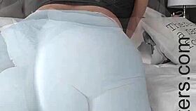 slutty teacher shows big tits and ass before cumming for daddy