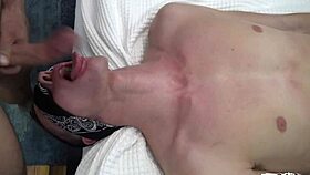 Rawfuckboys Blindfolded Jock Face Fucked While Jerking Off in a Steamy, Hidden Encounter