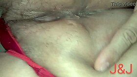 The big-assed wife teases with her thong in amateur fucking.