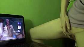 Redhead MILF Achieves Orgasm Watching Porn