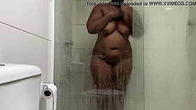 Ebony Petite Showing Ass in Shower