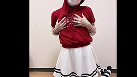 Girl in skirt masturbates with fetish vibes