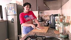 feeling so excited cutting vegetables while fucking that pussy