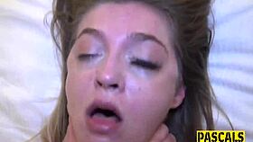Real blonde teen 18+ takes deep throat like a pro 😜