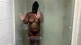 Ebony Petite Showing Ass in Shower