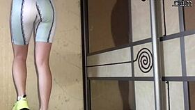 cute teen demonstrates her elastic shape on camera with big ass and feet fetish! 💪