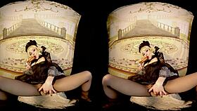 rebeka black cosplay dildo masturbation