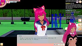 vtuber plays koikatsu party with oral spanking creampie in public outdoor anime hentai