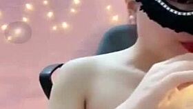 jin xinh in bunny costume live show revealing full face while chatting