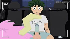 I have wild car sex with Mina, riding her big cock in this cartoon show.