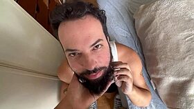 Bearded man sucks 41 cocks