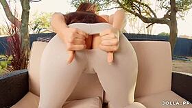 Wow, Thick Latina Jolla Sucking and Fucking Hard on Patio POV!