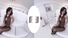 Wet shaved pussy orgasm in fishnets