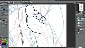 I am speed drawing this kairi footjob scene with toys and dildo, it's so hot!