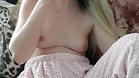 Stepmom smokes without a bra, what do you see