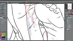 I am speed drawing this kairi footjob scene with toys and dildo, it's so hot!