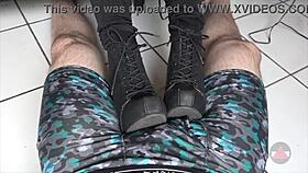 Her boots teasing my cock and balls – can you handle it?