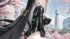 Ai illustration of anime hentai with big tits