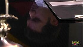 Passionate blonde makes out with her boss and has sex on his couch