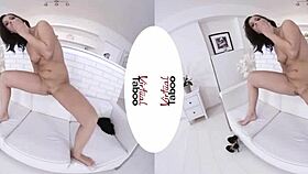 Wet shaved pussy orgasm in fishnets