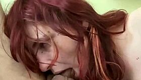 Redhead Bitch Loves Sucking Cock Close Up
