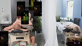 Messy Massage Threesome Explodes!