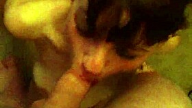 Skinny brunette sucks dick 😍