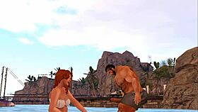 Hunky Cam Heyward And Lucky Beach Goer Share Intense Emotions