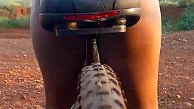 I caught this Israeli brunette biking naked in Brazil, damn her ass...