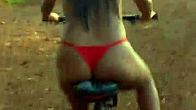 I caught this Israeli brunette biking naked in Brazil, damn her ass...