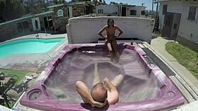 dayanara enjoys a relaxing hot tub pov session 😊