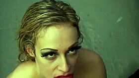 FLIRTY BEAUTY GETS CUM LOAD ON HER FACE SWALLOWING ALL THE JIZM!