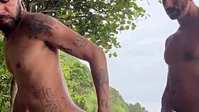 two guys fucking bareback on the african beach