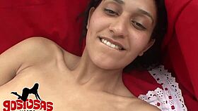 Militar brunette teases with small tits for neighbor