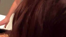 Brunette with perfect ass gets fucked in bathroom