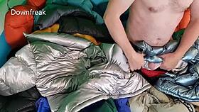 20 Down Jackets In An Inflatable Pool.