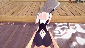 rita pov in summer costume from honkai impact 3 short