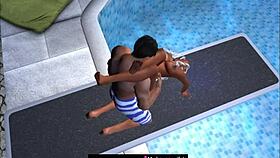 Scene Taken at the Public Swimming Pool Jumping Board