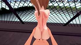 my hero academia hentai uraraka gets creampie on rooftop?