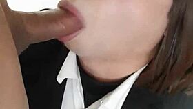 japanese shemale yurika gives an intense blowjob