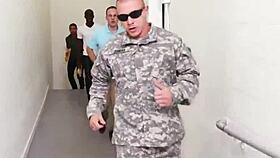 Nude gay anime men follow drill sergeant orders.