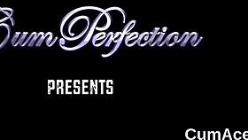 Peculiar sex kitten gets cumshot on her face eating all the jizm